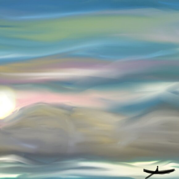 Sunrise Boat | Modern Wall Art Decor | Minimalist Digital Prints - Picture 3 of 4